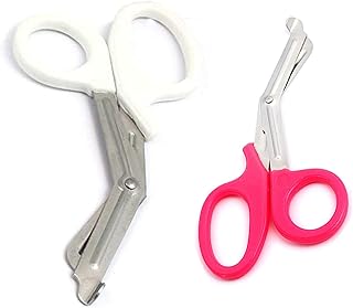 2 PCS (Pink & White) Paramedic Utility Bandage Trauma EMT EMS Shears Scissors 7.25 INCH Stainless Steel (PC Brand)