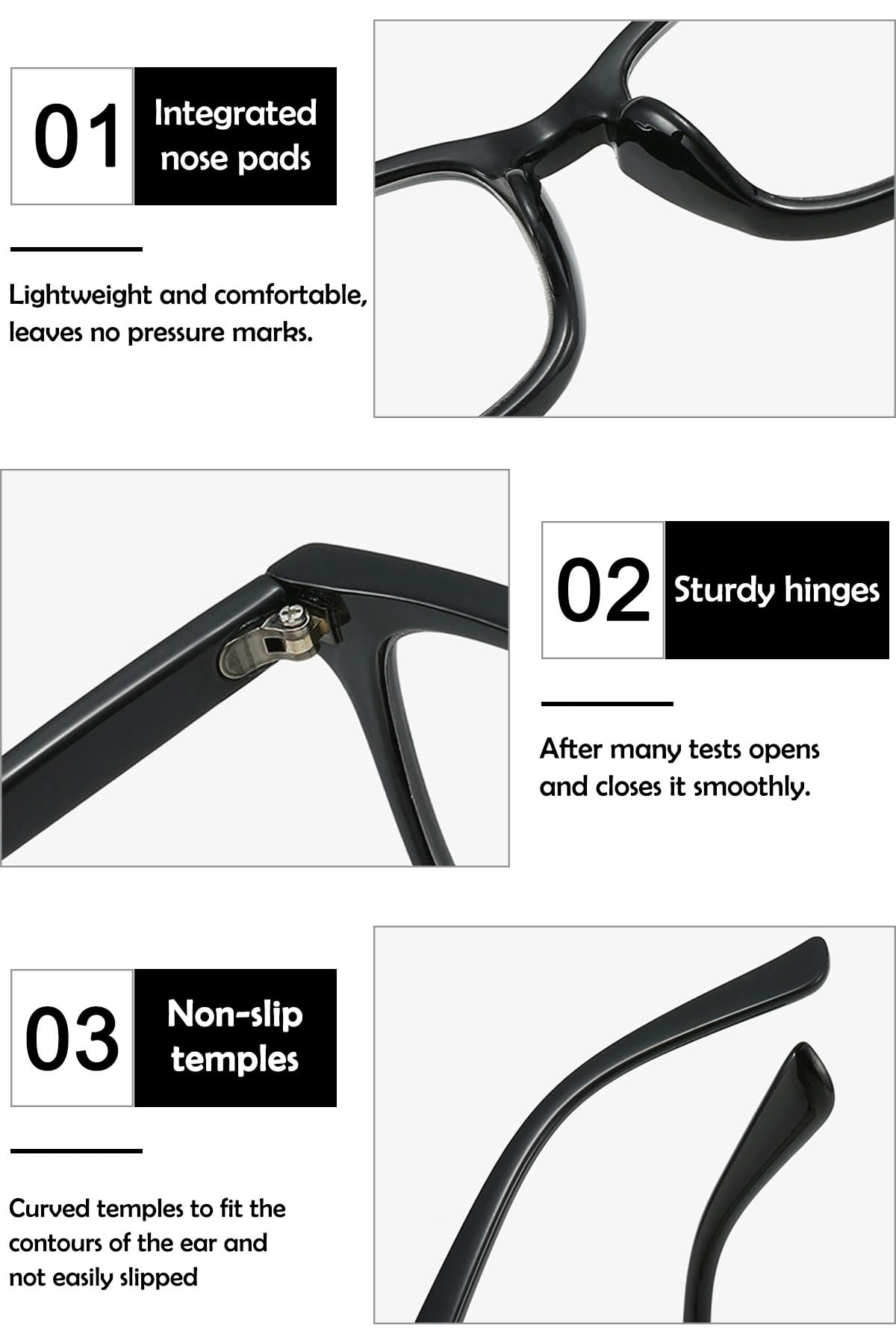 KOOSUFA Gleitsicht Lesebrille Gleitsichtbrille Progressive Multifokus Herren Damen Anti-Blaulicht Lesebrillen Klassische Lesehilfe Arbeitsplatzbrille 1.0 1.5 2.0 2.5 3.0 3.5 4.0