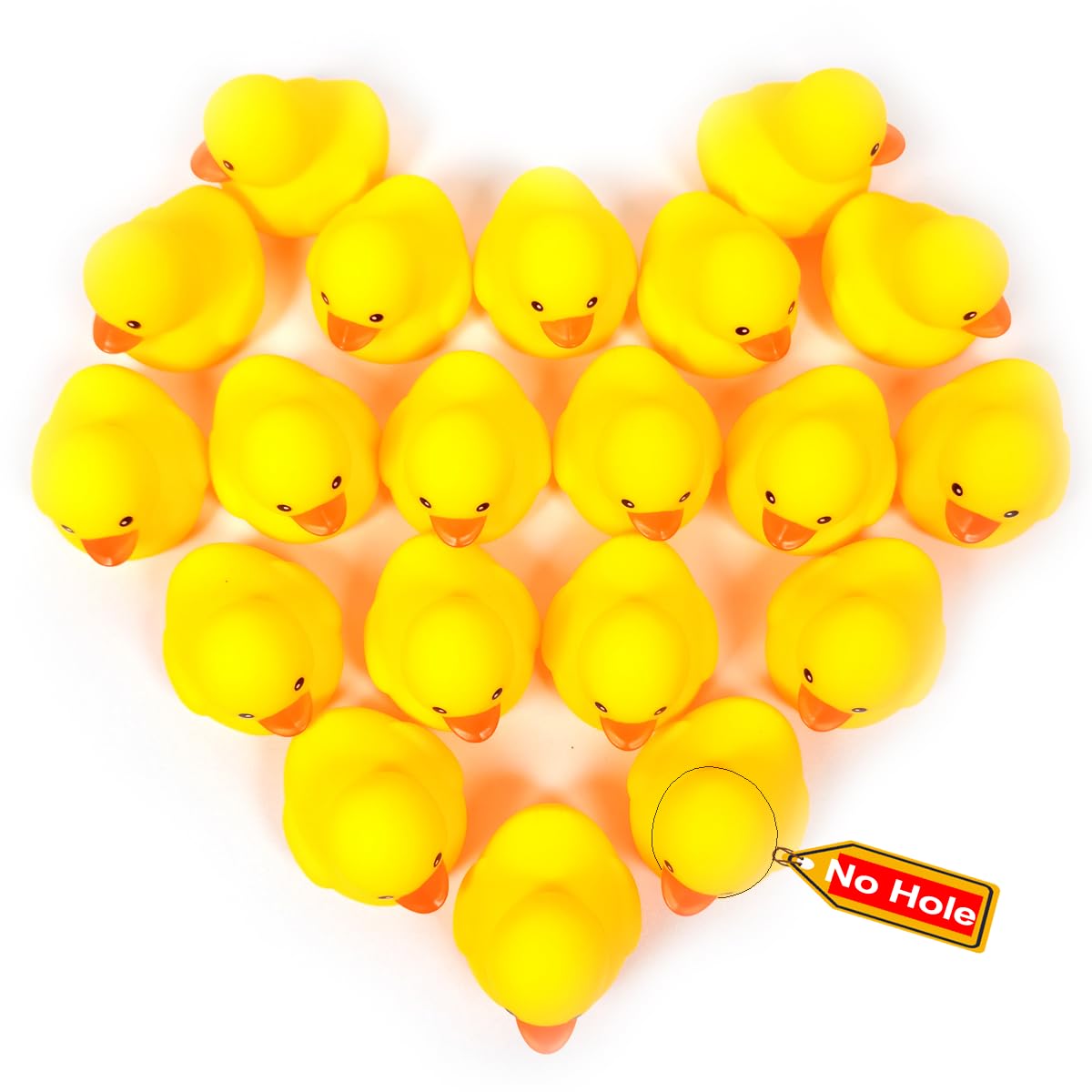 Impermeabile No Squeak No Hole No Bebe Noise 20 pezzi 7,6 cm gomma divertente giallo anatra bagno piscina giocattolo senza foro per doccia bambino vasca da bagno giocattolo festa di