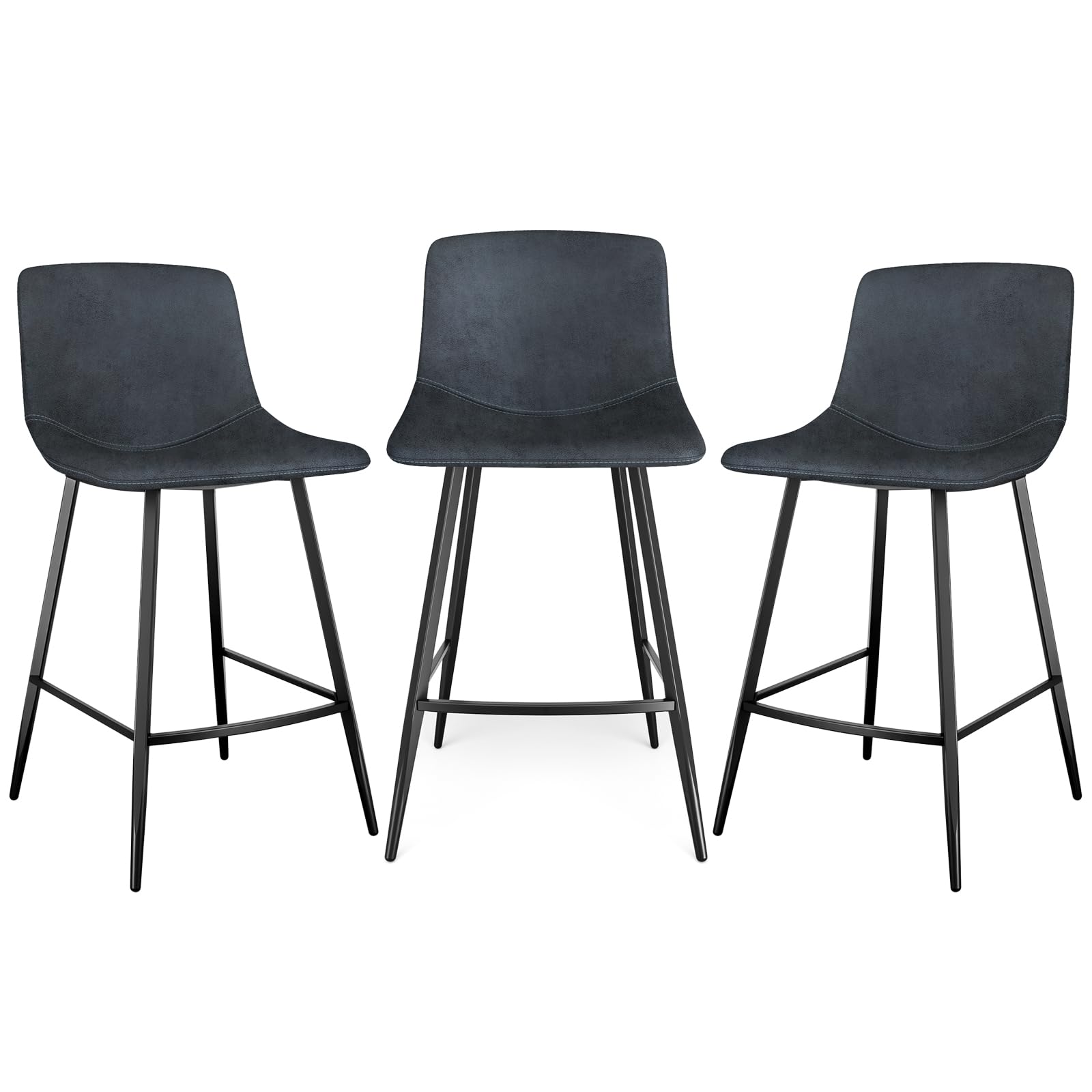 5Rcom 600 lbs Counter Height Bar Stools Set of 3 Navy Blue