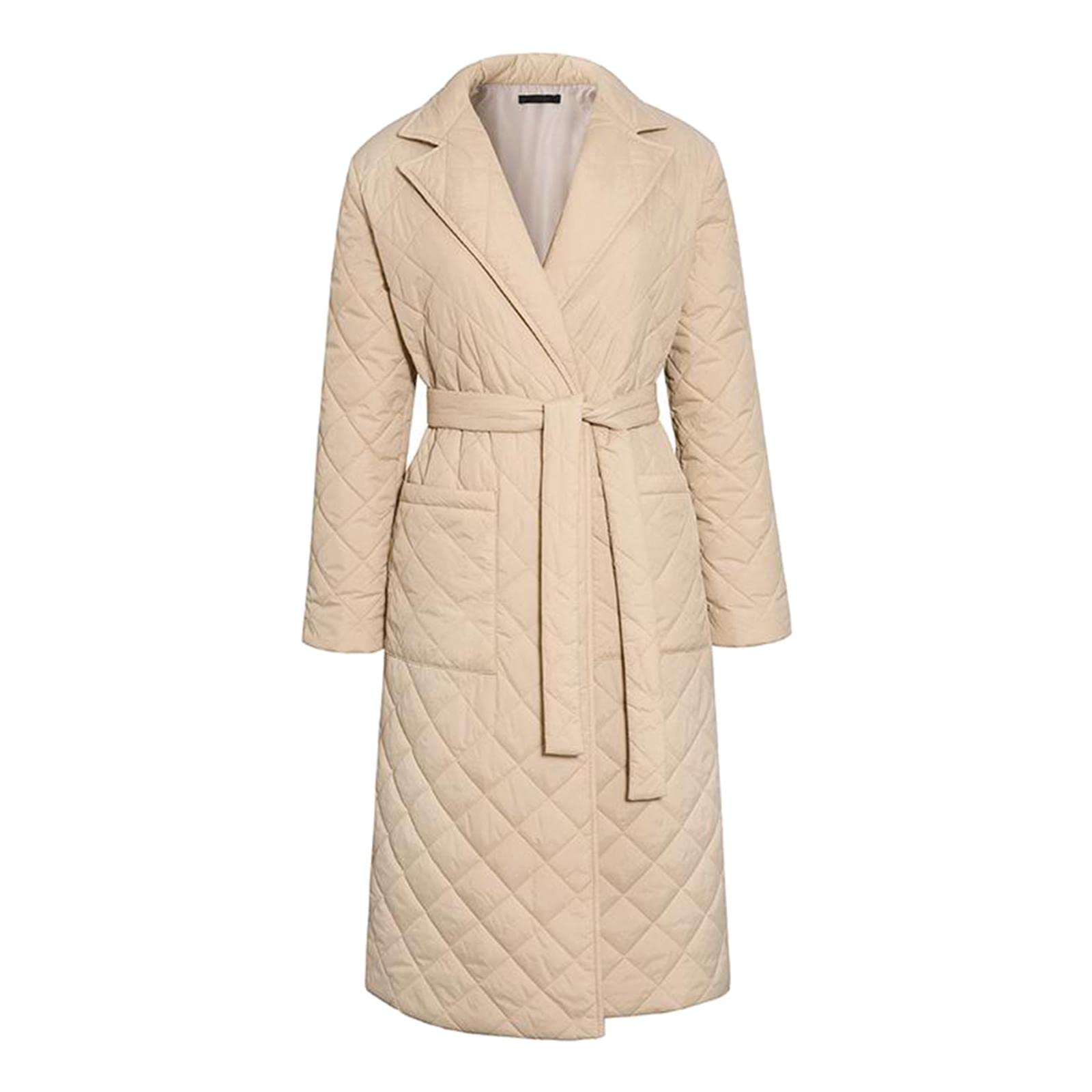 Winter Windproof Jacket Casual Sashes Women Parka Long Straight Coat Beige S | Clothing Shoes & Accessories | Womens Clothing | Coats & Jackets-image-17