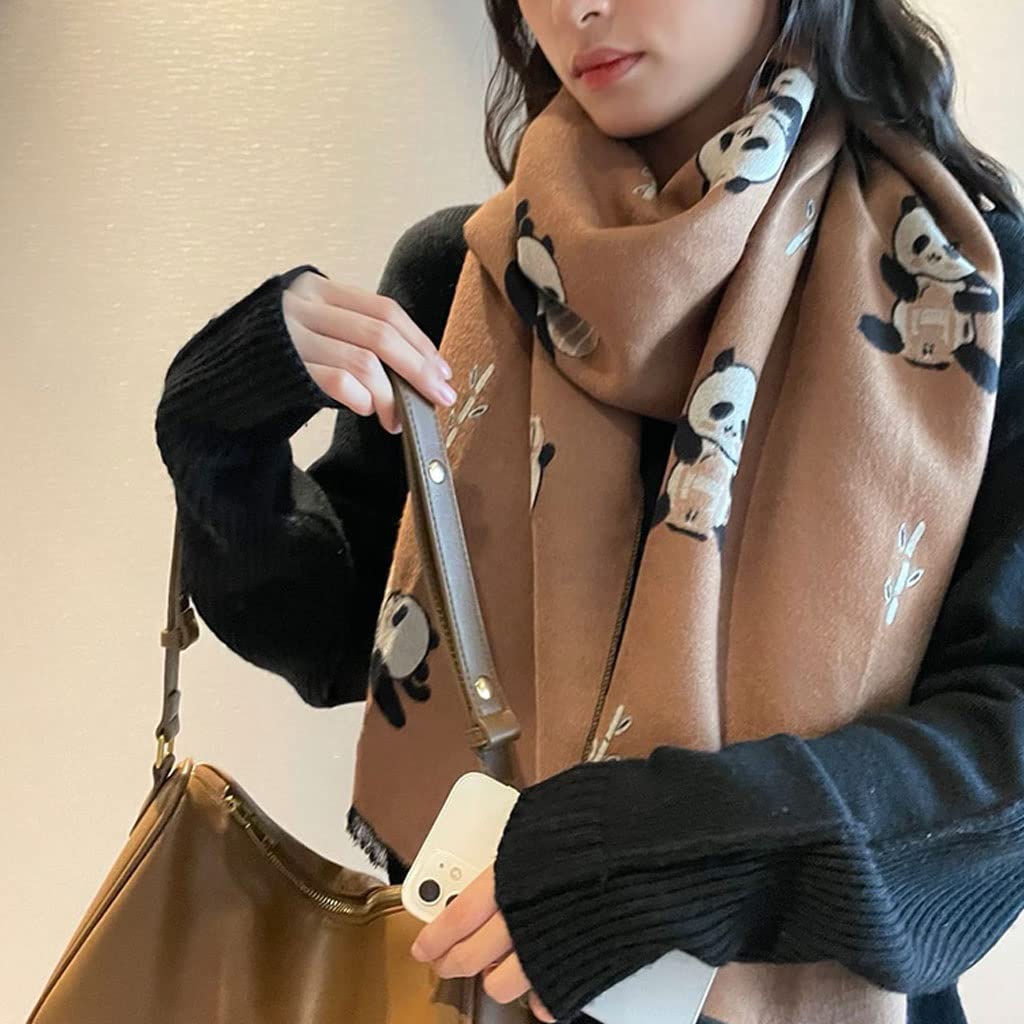 Sciarpa Invernale Femmina calda cotone misto sciarpa autunno inverno donne moda panda sciarpe scialle lungo scialle avvolgente uomo comodo uomo sciarpa Scialli Morbidi