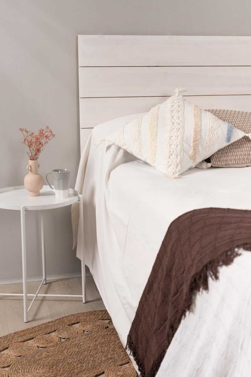 Regalos Miguel - Muebles - Cabecero Lyna Madera para Camas de 90 y 80 cm - Blanco