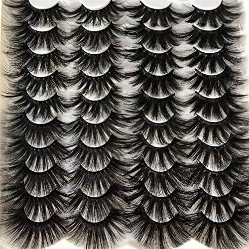 ALICROWN Lashes Faux Mink Eyelashes Fluffy Mixed Soft Wispy Big False Eyelashes 20 Pairs Pack