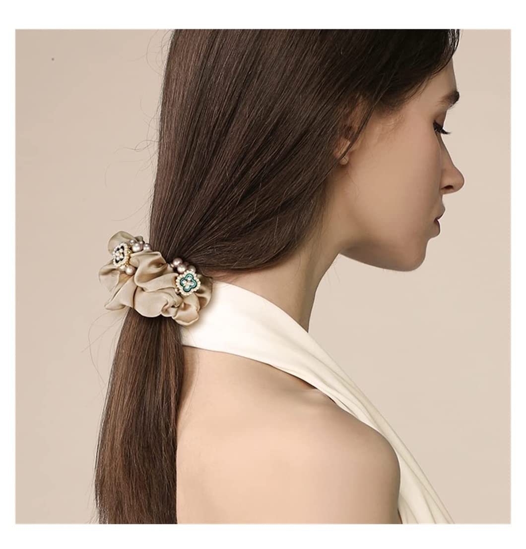 Coleteros Pelo para Cola de Caballo, Coleta De Perlas, Anillo Para El Cabello, Cuerda Para La Cabeza, Banda De Goma De Flores, Accesorios Para El Cabello Para Cola De Caballo Gomas de Pelo Mujer