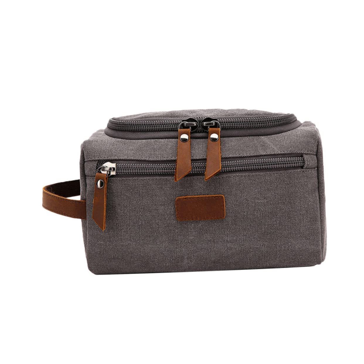 Bolsa de Lavado de Viaje Portátil para Hombre y Mujer, Lona Cuero