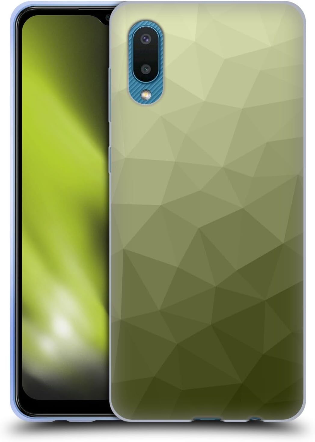 Head Case Designs Officially Licensed PLdesign Army Green Gradient Mesh Geometric Patterns Gel Case [Military Grade Protection] Compatible With Samsung Galaxy A02/M02 (2021)