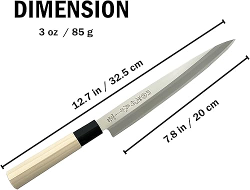 Vista 26 de KAKUSEE Seki Tsubazo Deba Cuchillo de hoja de 5.9 pulgadas y paño de pintura japonesa, cuchillo de chef japonés para pescado y carnes, hoja de acero