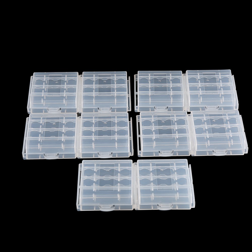Pudełko do Przechowywania Baterii AA AAA, 10 Szt. Pojemnik do Przechowywania Baterii Pojemnik na Baterie Organizer Box Mieści 4 Szt. Baterii AA lub 5 Szt. AAA Spód Wytrzymały Plastik Przezroczysty