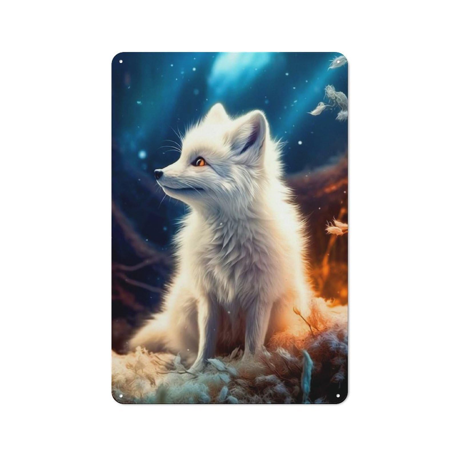 Junmoney Style-24 Casual Cute Fox Garden Room Metal Sign 30X20cm, Porch Wall Decor For Conservatory, Home Bar Or Utility Room