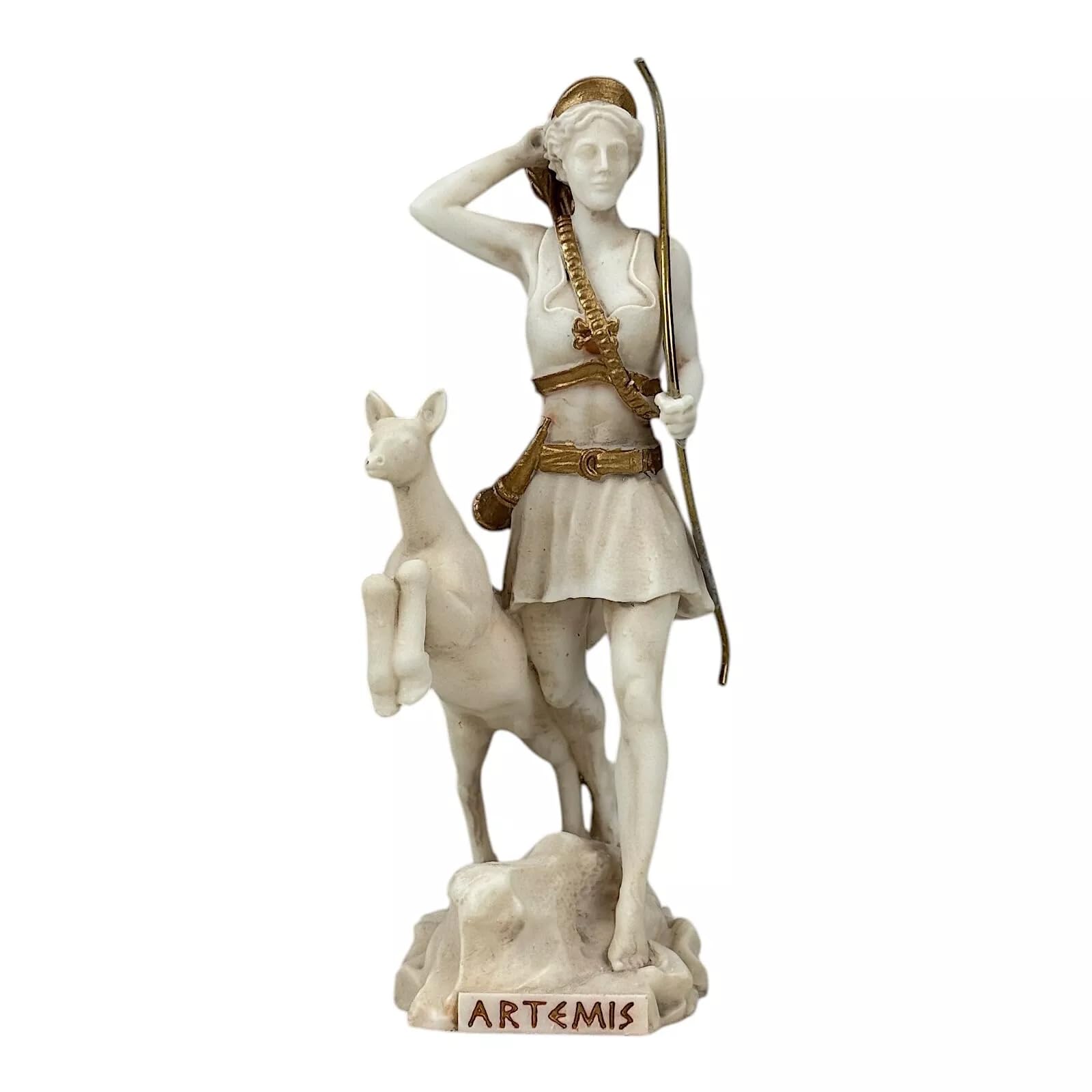 Artemide, statua della dea della caccia, 17 cm, con patina grigia