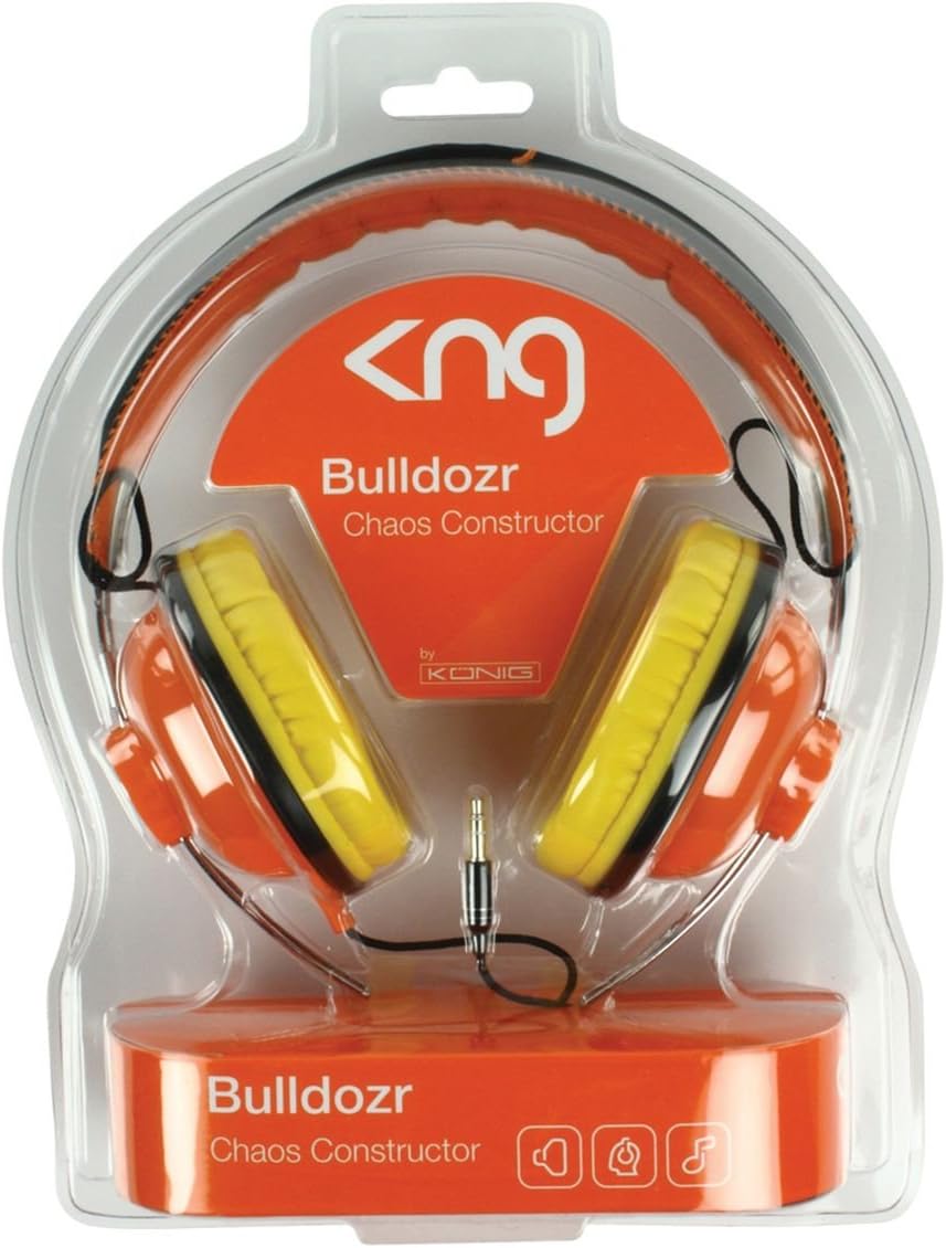 KNG Bulldozr Chaos Constructor Designer Headphones - Orange