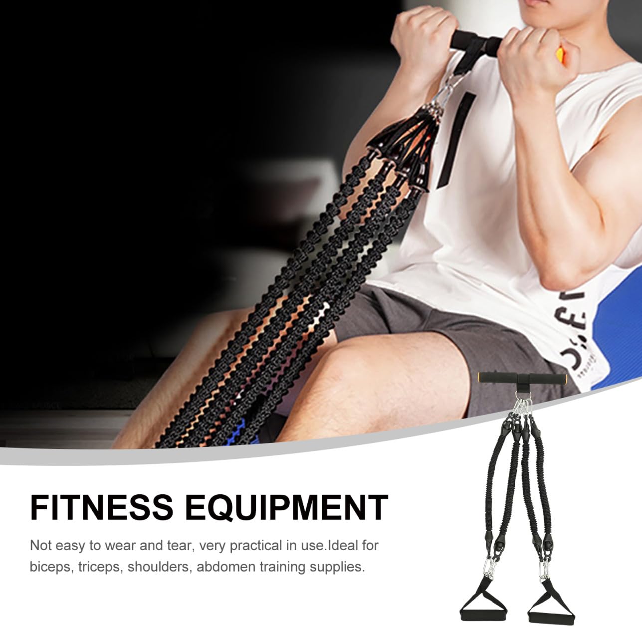 Alasum Corda Elastica Pedale per Esercizi Addominali Fascia di Resistenza, Attrezzatura Fitness Portatile in Materiale Ecologico per Allenamento Vita, Gambe e Braccia a Casa