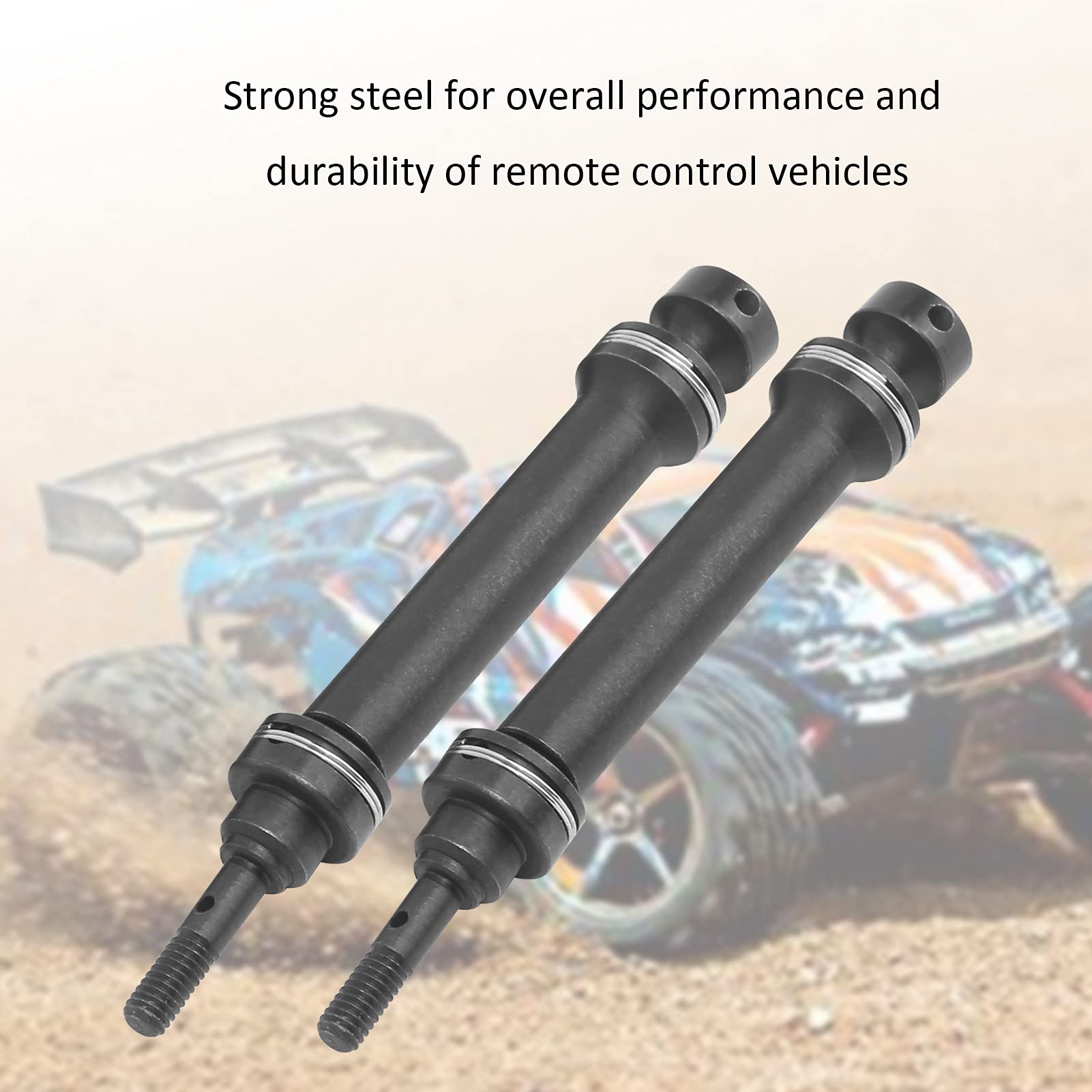 2 Stück vordere und hintere Stahl-Spline-Antriebswelle für Mini E REVO/Mini SUMMIT 1/16 RC Car