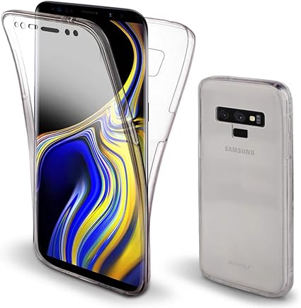 Moozy Funda 360 Grados para Samsung Note 9 / Galaxy Note9 Transparente Silicona - Full Body Case Carcasa Protectora Cuerpo Completo