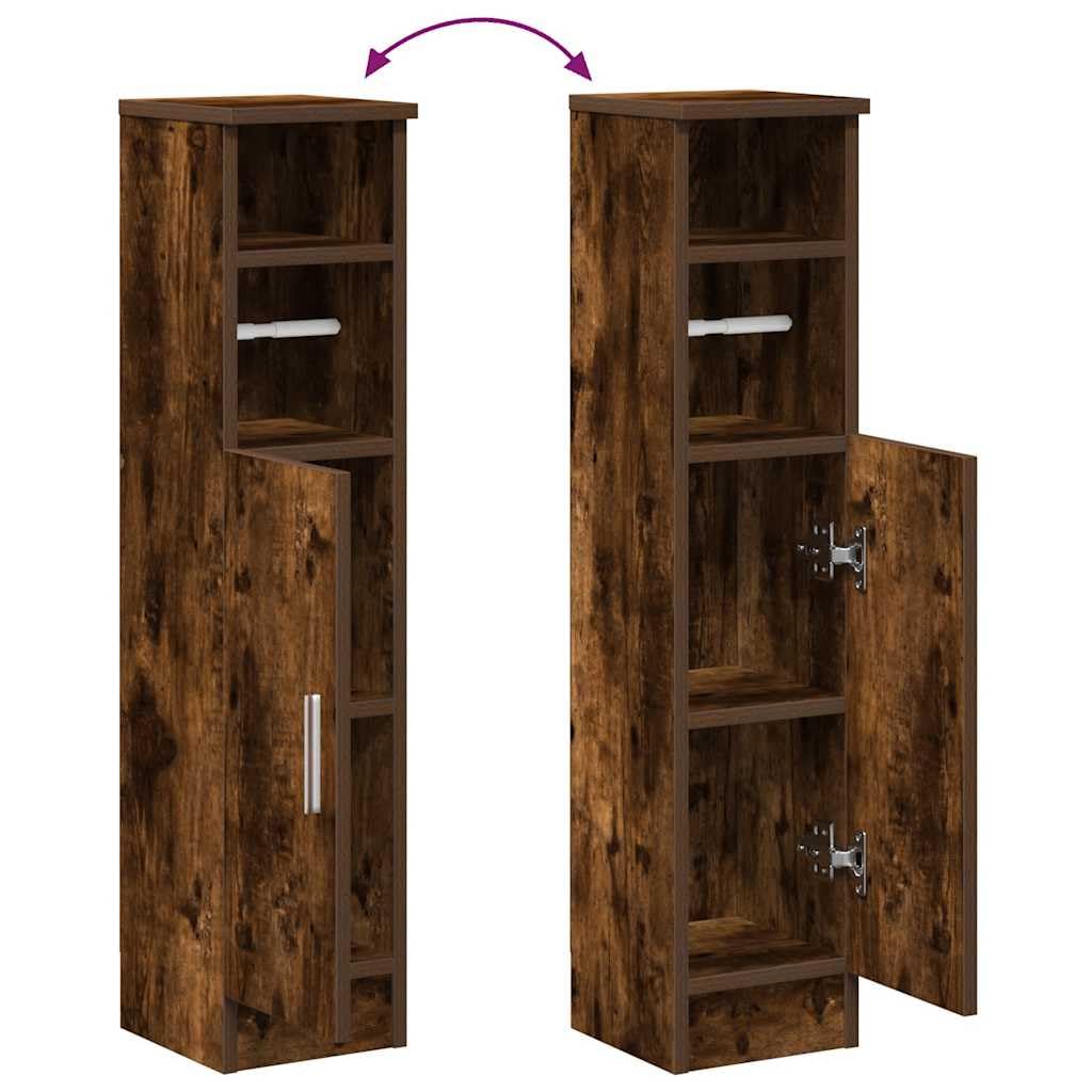 Szafka łazienkowa dąb wędzony 20,5 x 22 x 90 cm z uchwytem na rolkę