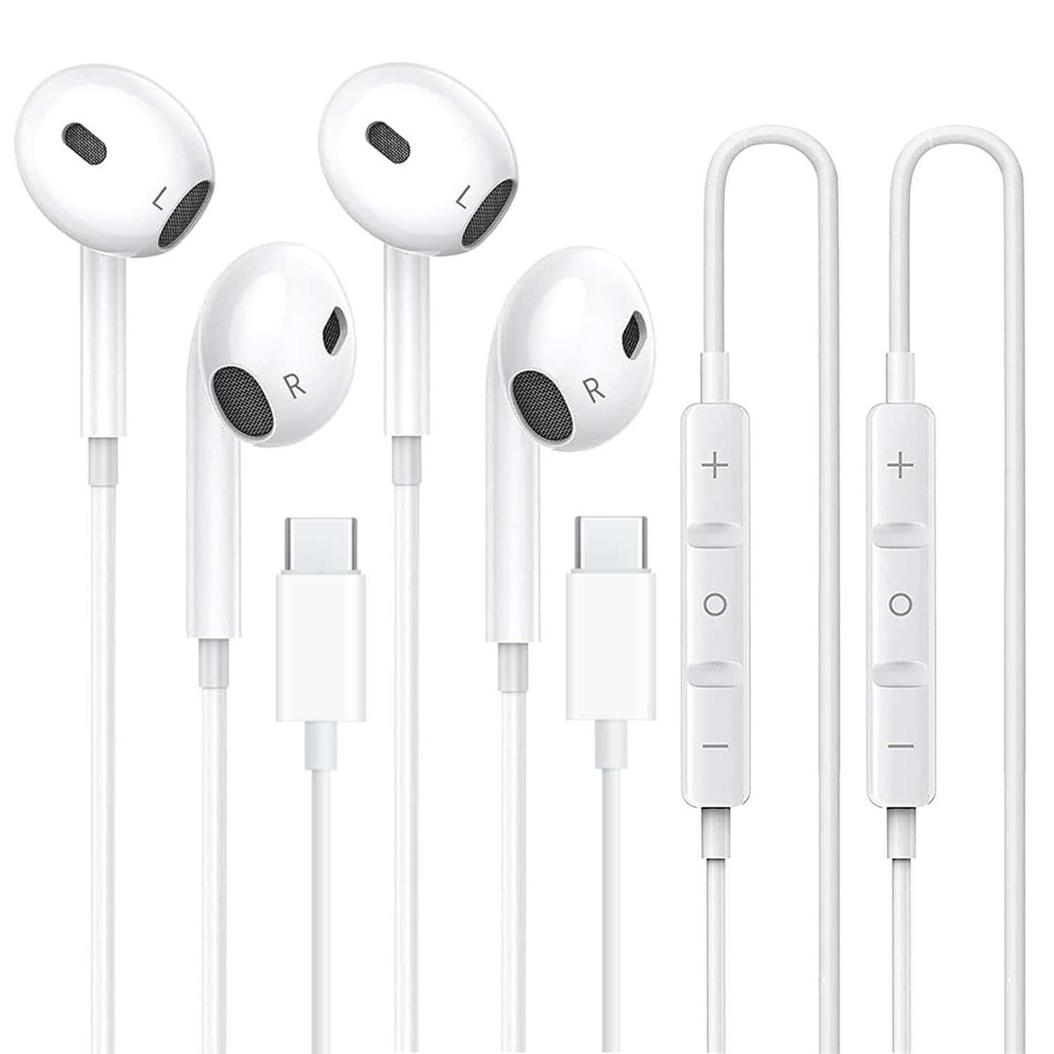 USB C Headphones for iPhone 17 16 15, for iPad Pro 【2 Pack】 Type-C Earphones with Microphone Volume Control for Apple USB C Wired Earbuds, for Google Pixel 8 7 6A 5 for Samsung S24 S23 S22 S21 S20 A55 USB C Headphones for iPhone 17 16 15, for iPad Pro 【2 Pack】 Type-C Earphones with Microphone Volume Control for Apple USB C Wired Earbuds, for Google Pixel 8 7 6A 5 for Samsung S24 S23 S22 S21 S20 A55