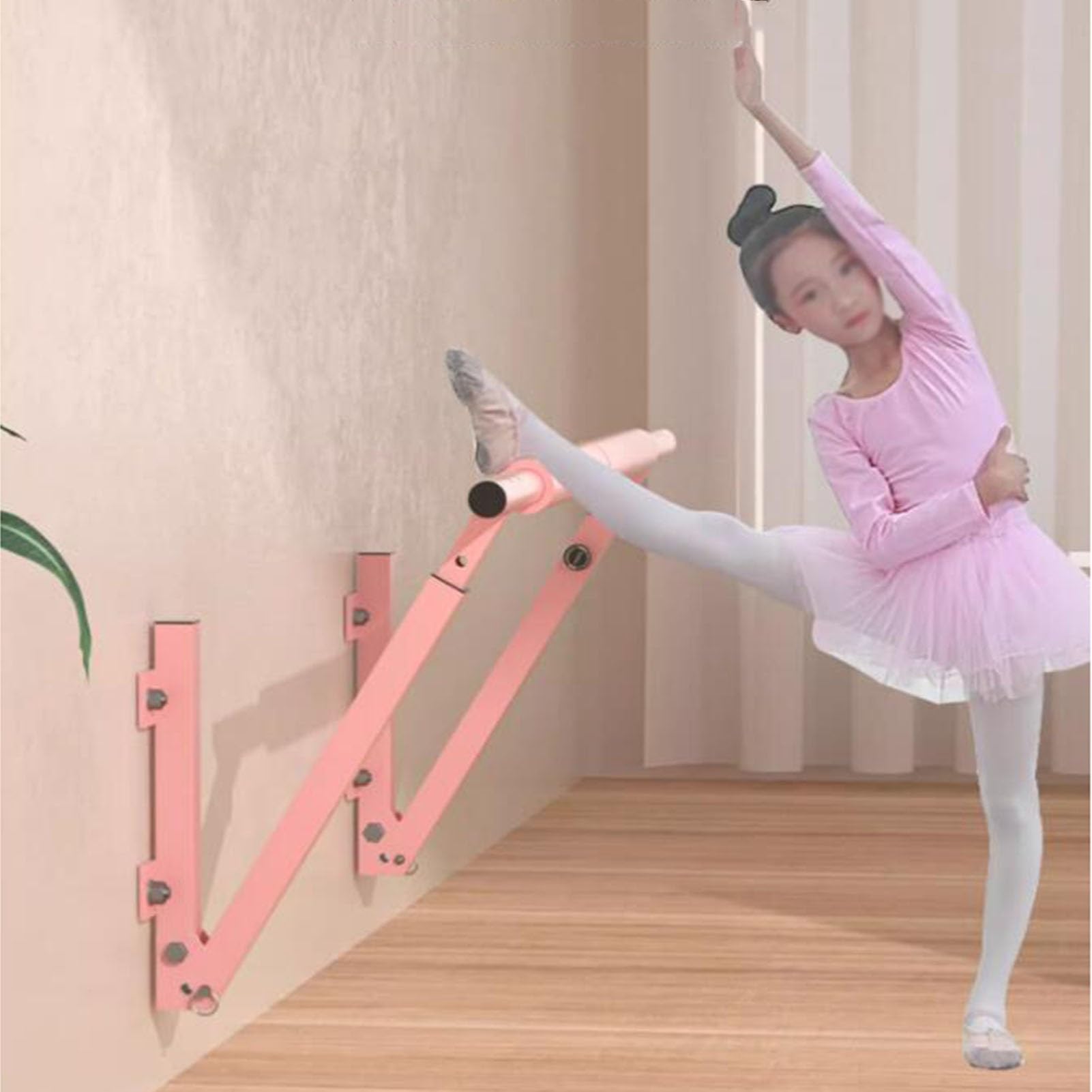 Barra de Ballet de Altura Regulable, de pie o para Montaje en Pared, Ajustable de 64 a 120 cm, Ideal para la práctica de Danza y Entrenamientos en casa.