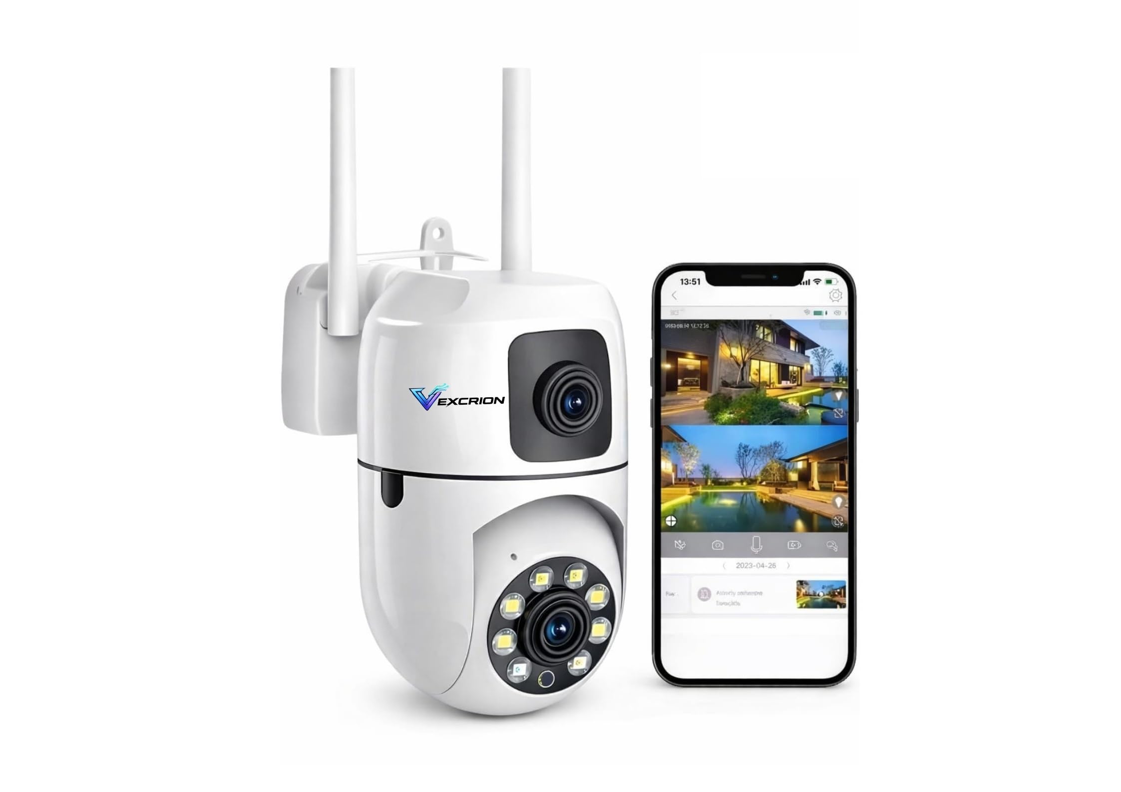 5+5MP Dual Lens Smart Wi-Fi CCTV Camera | 360° PTZ | 20M Color Night Vision | Human Motion Detection | Auto Tracking | Two-Way Audio | App Control | Supports 128GB SD Card-image-11