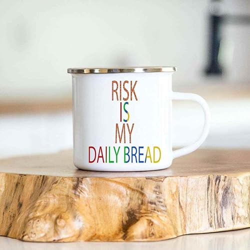 Miniatura 2 de Show Appreciation for Firefighters - Risk Is My Daily Bread 12 Oz White Stainless Steel Camping Mug