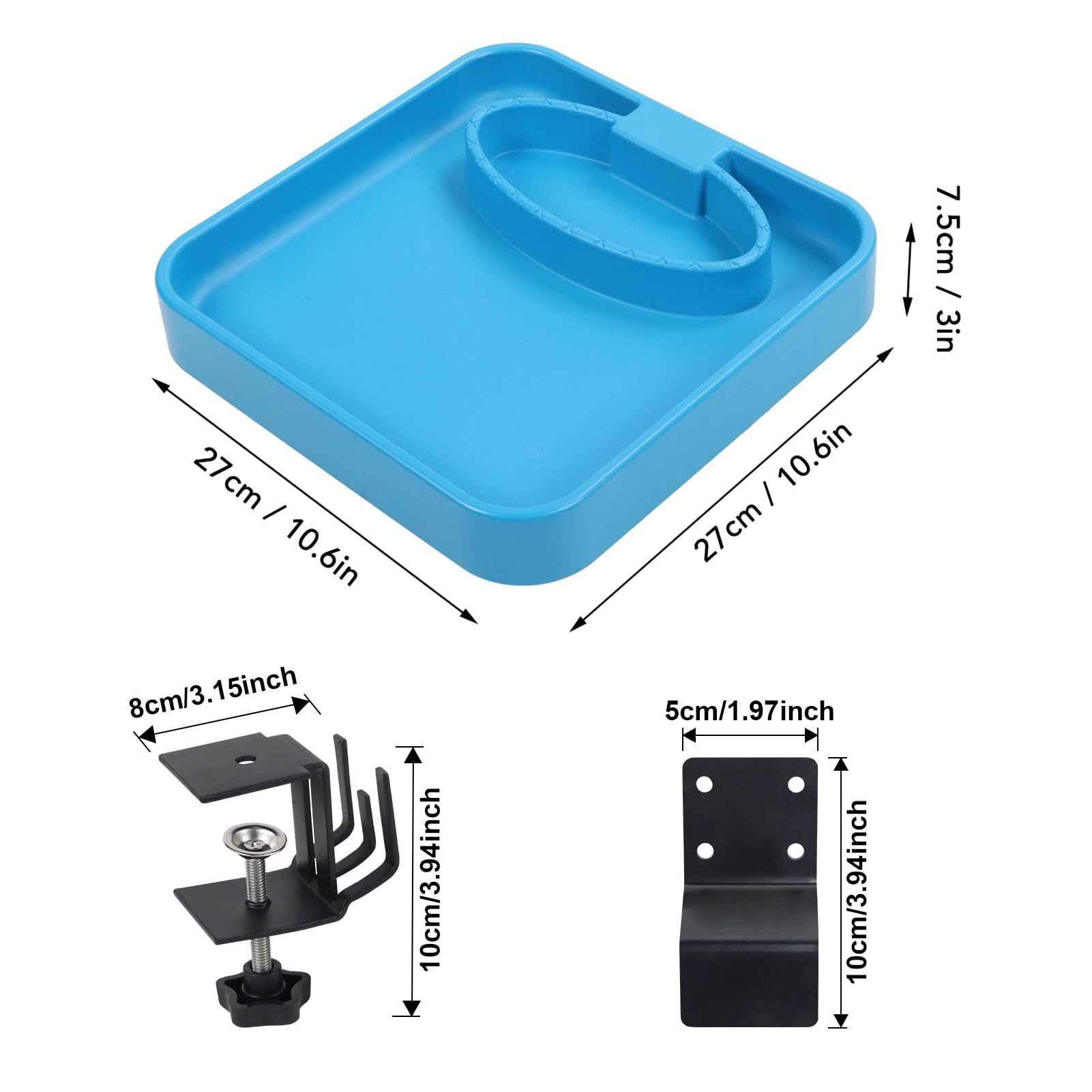 Heated Bird Bath for Outdoors, 75W Plastic Deicer Ice Melter, Create A Birds Friendly Oasis, Deck Mount Electric Wide Birdbath Bowl with 3.9in (Water and Food Tray 2 in 1)