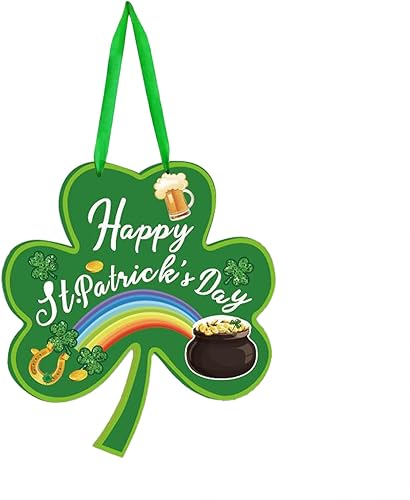 Colgantes de puerta para festivales irlandeses y guirnaldas para fiestas del día de San Patricio decoran puertas y ventanas con colgantes guirnalda