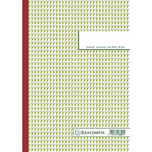 Exacompta 3301E Durchschreibbuch kariert 5x5 29,7/21 50 Blatt dreifach durchschreibend