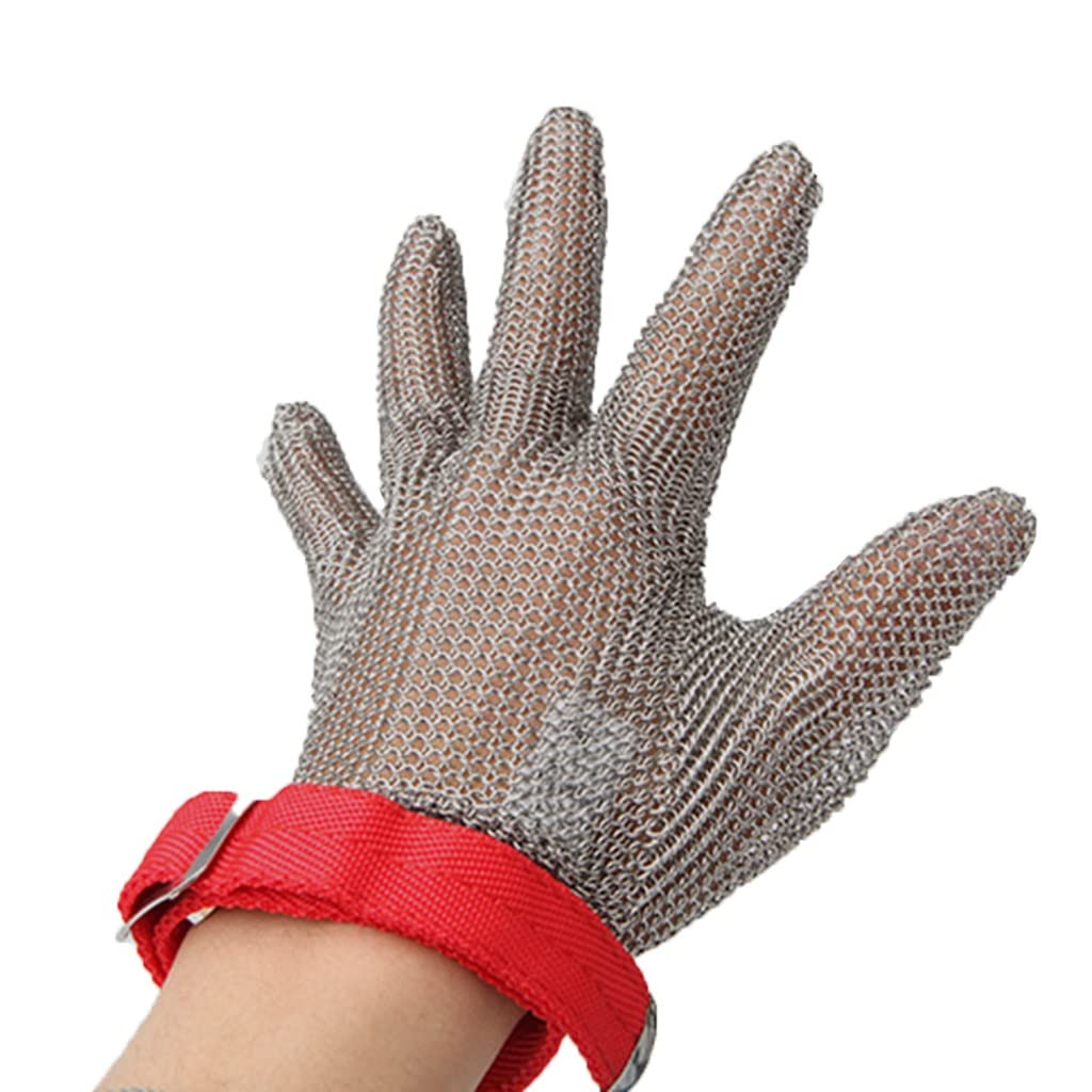 304 Guantes Resistentes al Corte de Alambre de Acero Inoxidable, adecuados for Motosierra, fábrica de Vidrio, eliminación de ostras, Sacrificio (Size : 2pcs/XL)
