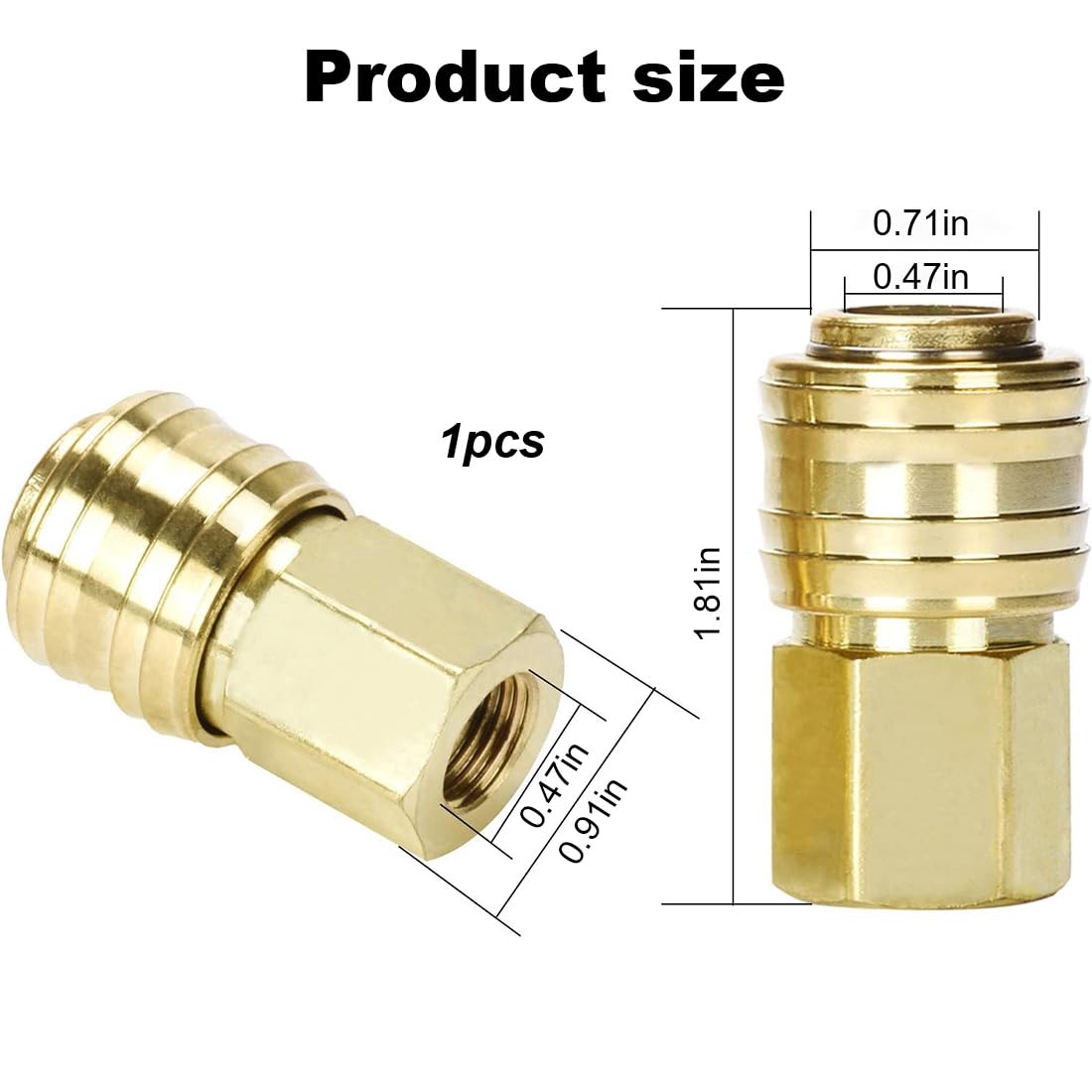 Set di 10 raccordi ad aria compressa da 1/4", attacco rapido ad aria compressa per tubi, raccordi per compressore d'aria, attacco rapido, accessori con valvola e filettatura interna