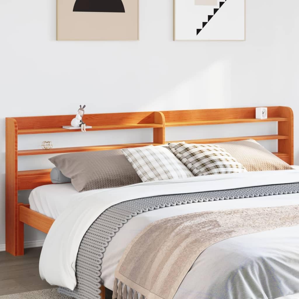 Testiera In Legno Massello Di Rovere Per Letto Da 200 Cm, Larghezza 202x79 Cm, Gambe In Legno, Elegante E Robusta