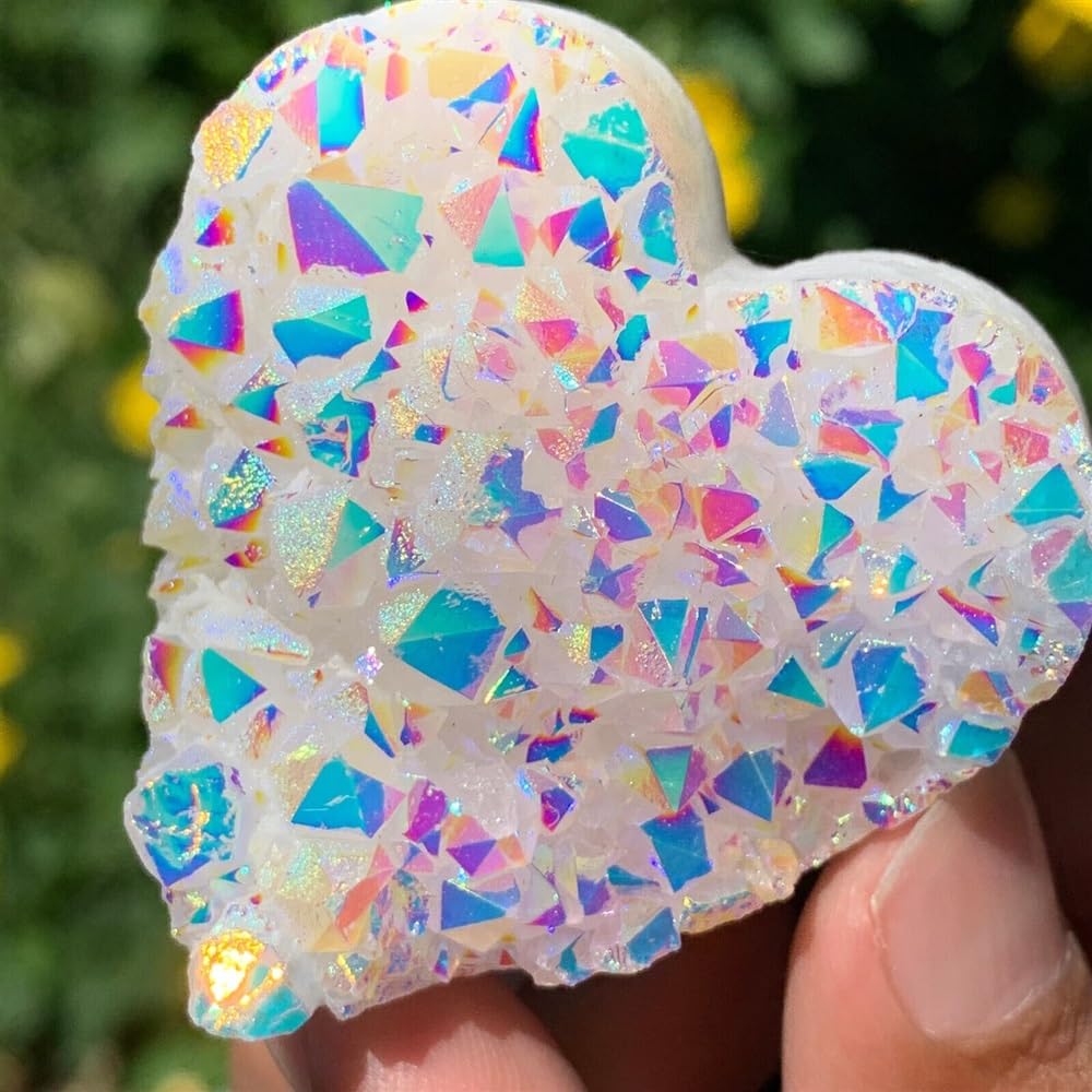 AUOQKQUT Rainbow Crystal Cluster Quartz Halo Gem Home Decoration Series Gifts (Size : 400-500g)