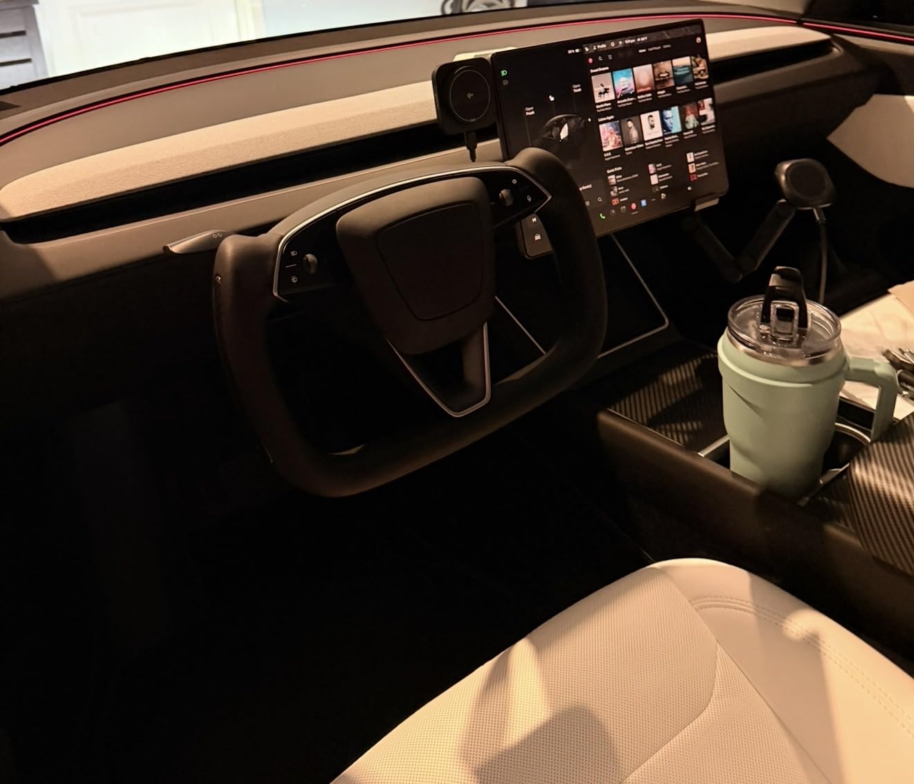 Tesla Model Y Juniper Yoke Steering Wheel | Refreshed Nappa Leather Heated | Ergonomic Design (2026+)