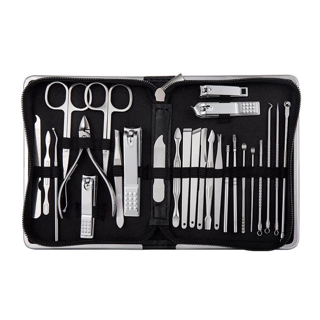 Nail Clippers 26Pcs Manicure Set Stainless Steel Nail Clippers Cuticle Nipper Pedicure Care Tool Dead Skin Scissor Cleaning