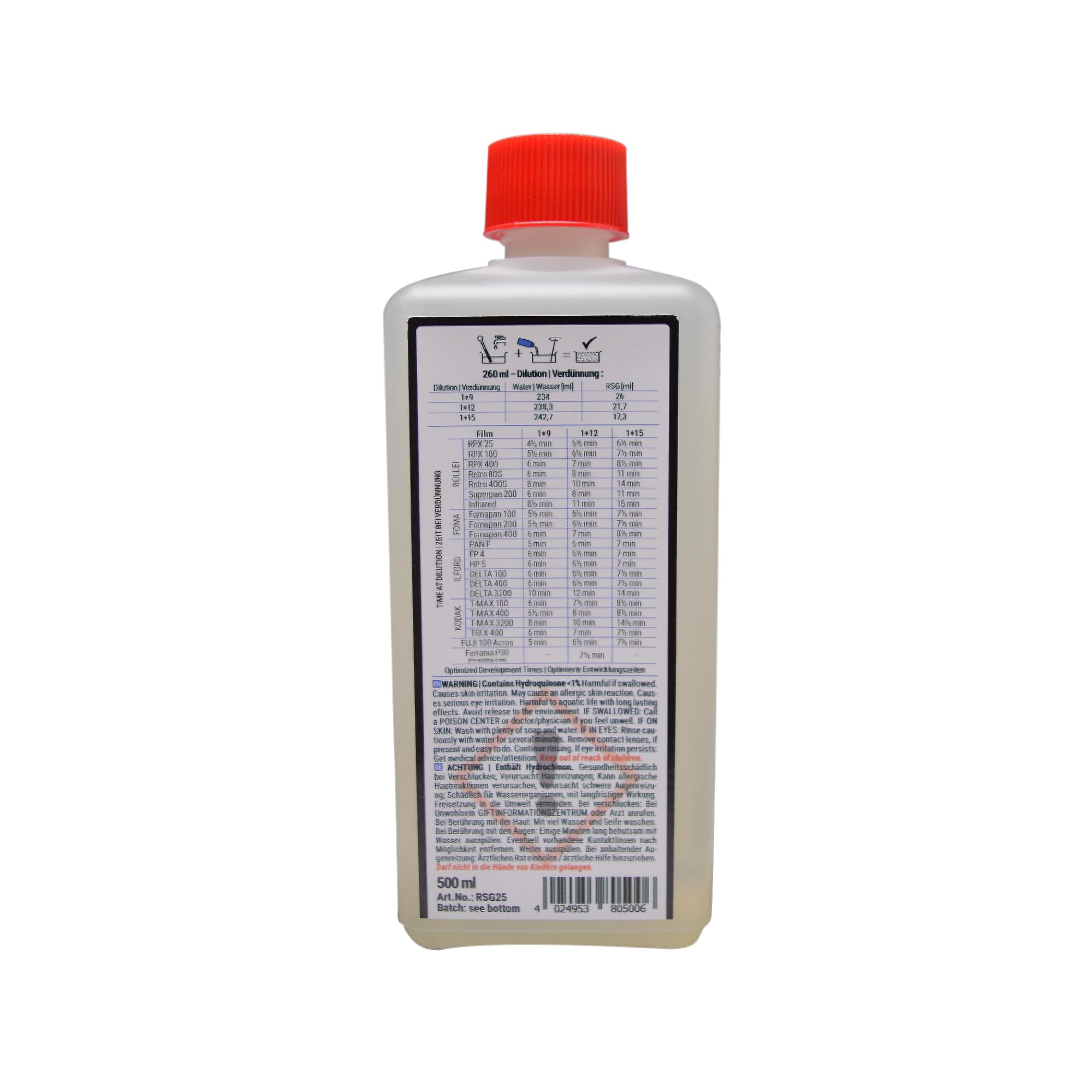 Rollei Supergrain Développeur de Films Noir et Blanc 500 ML 250 ML