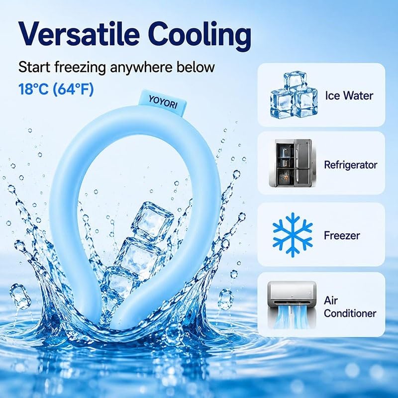 Anillo de cuello refrescante portátil, collar de hielo reutilizable | Mantiene los 18°C ​​para viajes deportivos al aire libre en verano(Purple-2pcs)