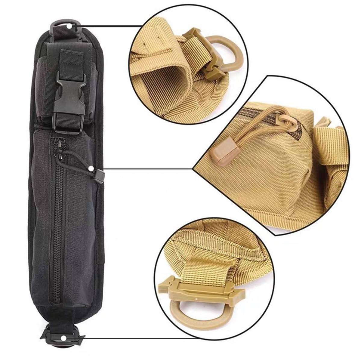 Tactique Militaire Molle Nylon Imperméable Sacoche de Lampe Torche Etui Poche pour Lampe de Poche et Batterie