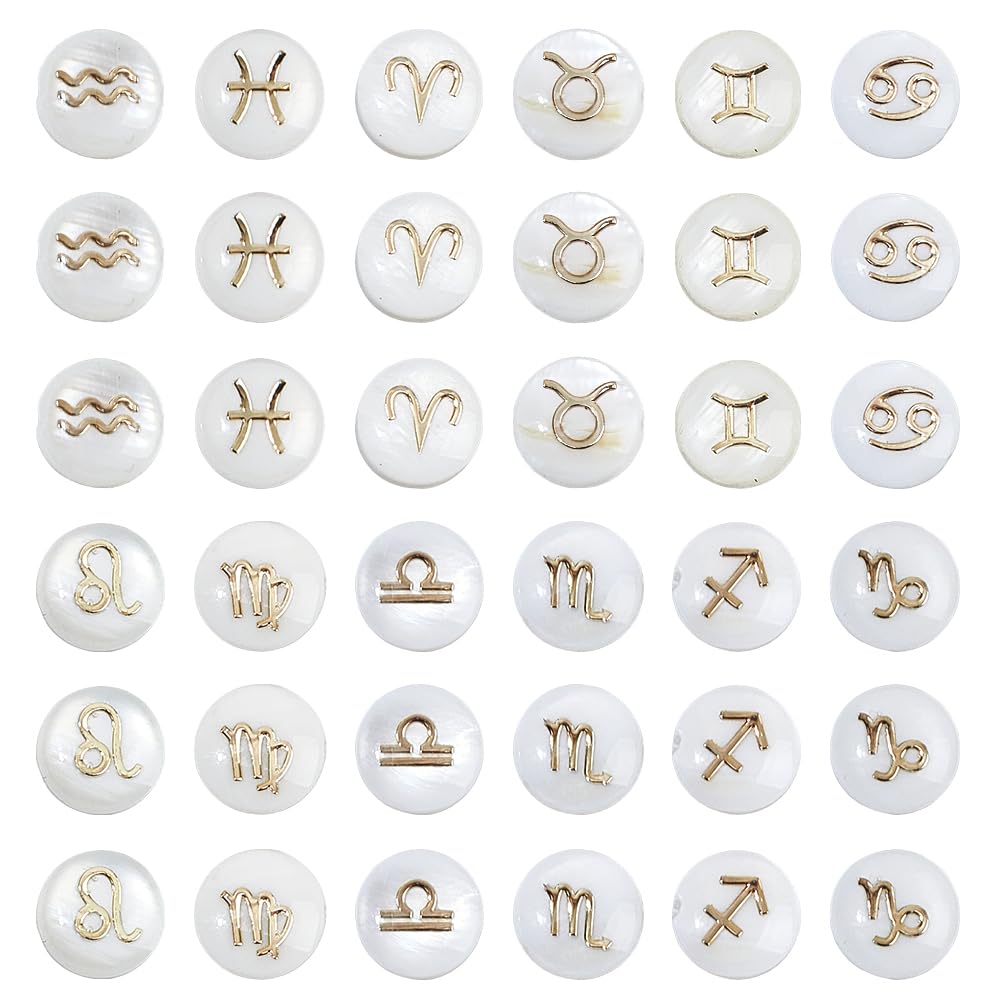 Perles signe du zodiaque SUPERFINDINGS lot de 36 pièces 12 styles pour bijoux d'été