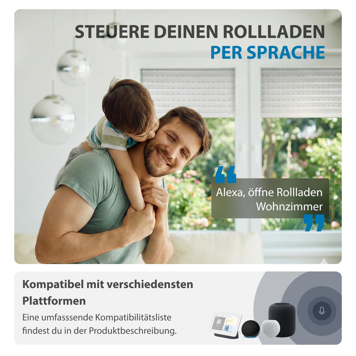 Rademacher Universal Gurtwickler smart; Elektrischer Gurtwickler mit Matter over Thread, kompatibel mit Apple Home, Amazon Alexa, Google Home; erfordert Thread Border Router; Rollladen-Gurtwickler