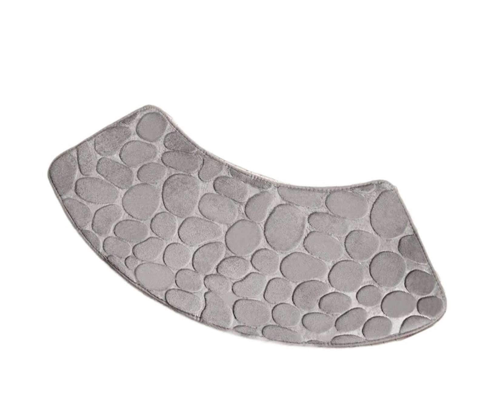 Curved Shower Mat 1PC Bathroom Floor Mat Pebble Embossed Carpet Curved Scalloped Non-slip Area Rug Absorbent Floor-Mat Toilet Shower Bath Mats(Grey,100x40cm)
