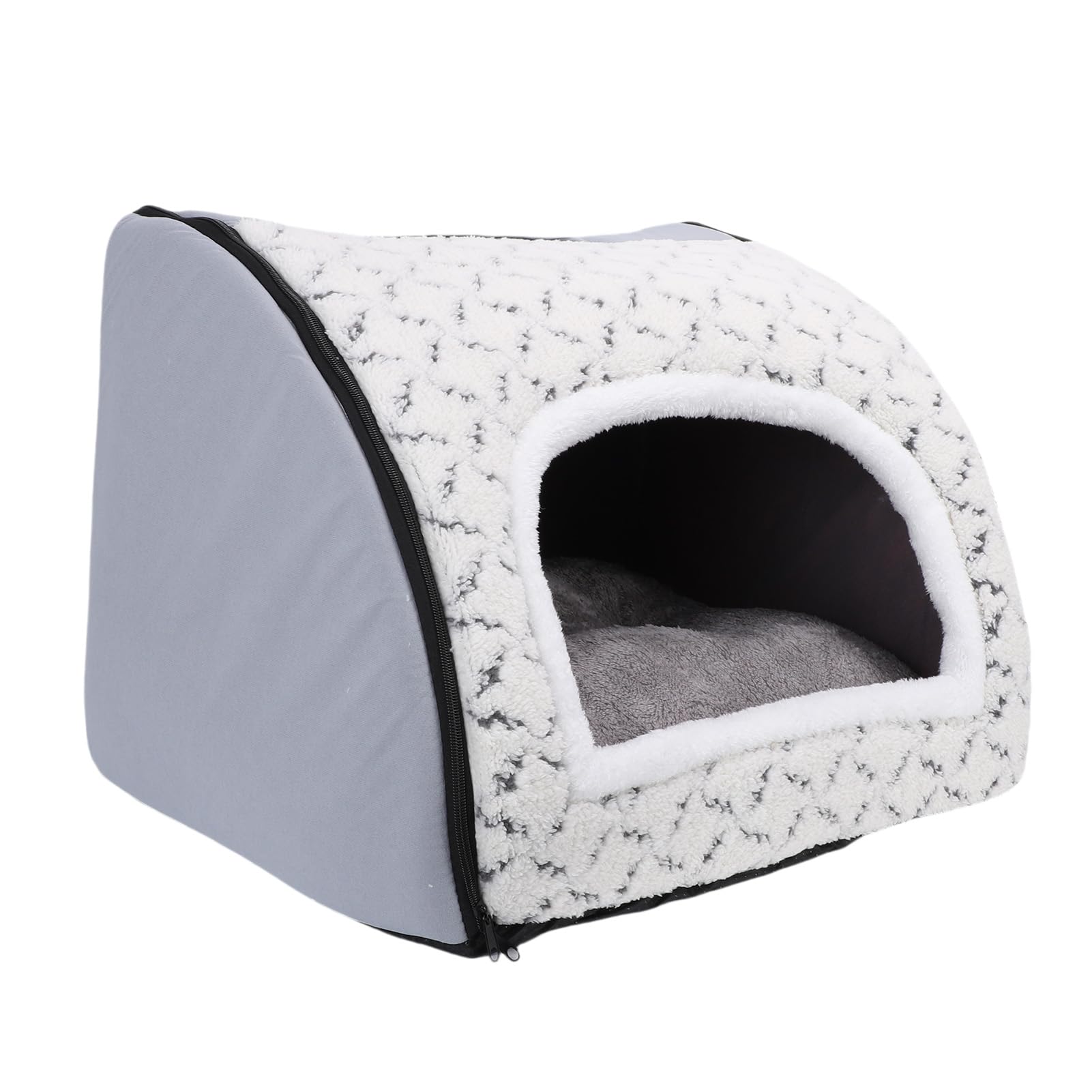 Cuccia per Gatti, Cuccia Corta per Gatti in Peluche con Rete Traspirante, per Chiusa in Pile Spesso, Tenda Stabile in Stile Villa per da Interno e Piccoli Animali Domestici per Tutte le