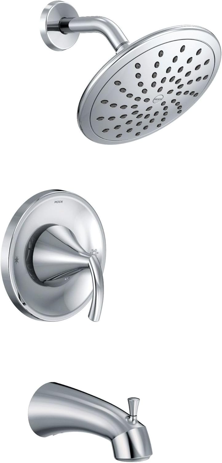 Moen T2843EP Glyde Tub Shower Faucet System with Rainshower Showerhead without Valve, Chrome