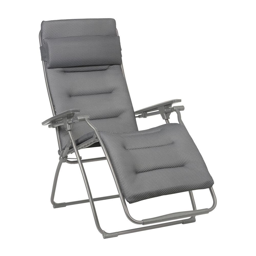 Lafuma MOBILIER - Gepolsterte Zero-Gravity-Relaxliege-Garten - Futura - BeComfort® - Grau Silver LFM3130_8901-5 Jahre Garantie