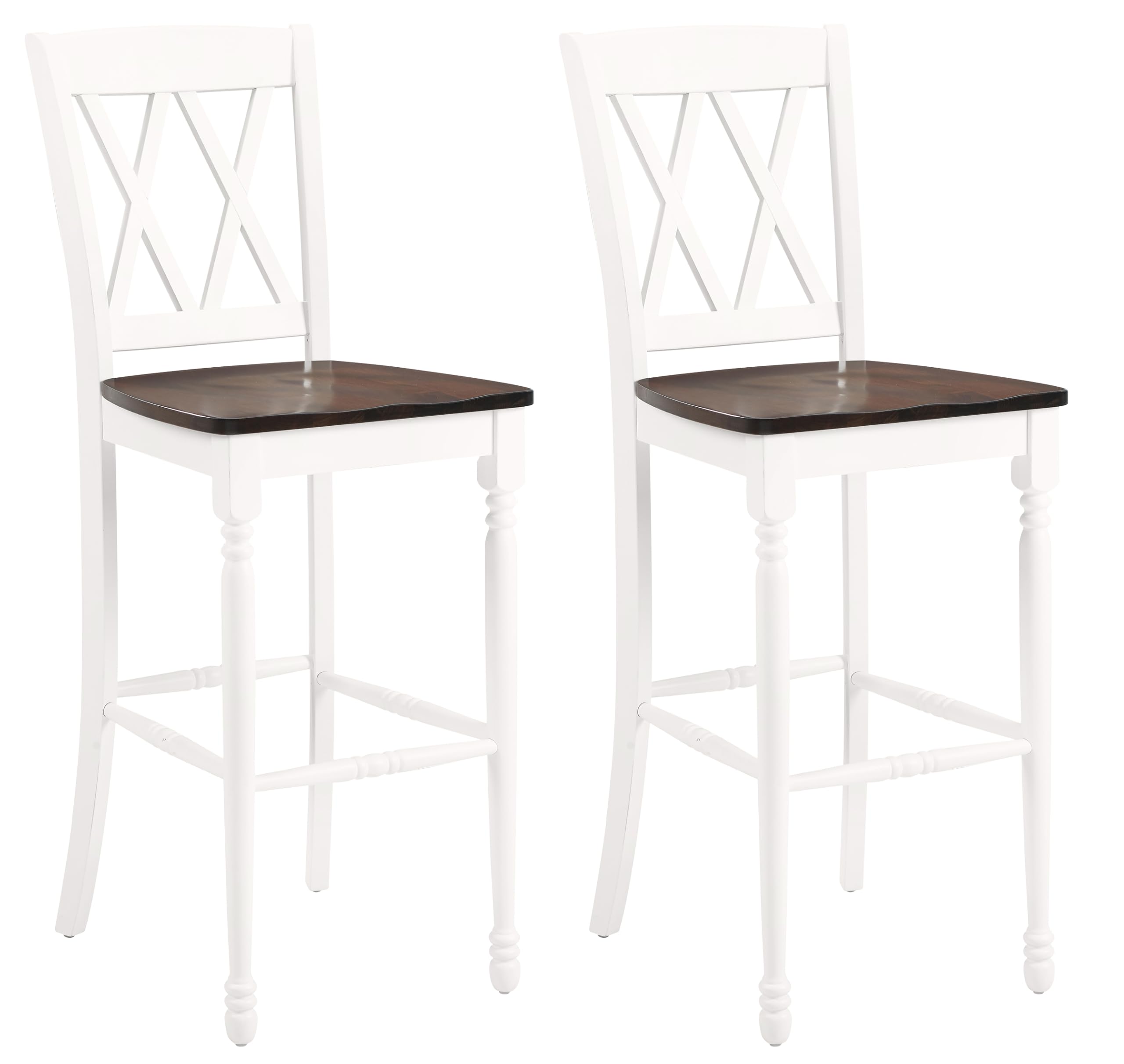 Crosley Furniture Shelby Wood X Back Bar Stools Set of 2