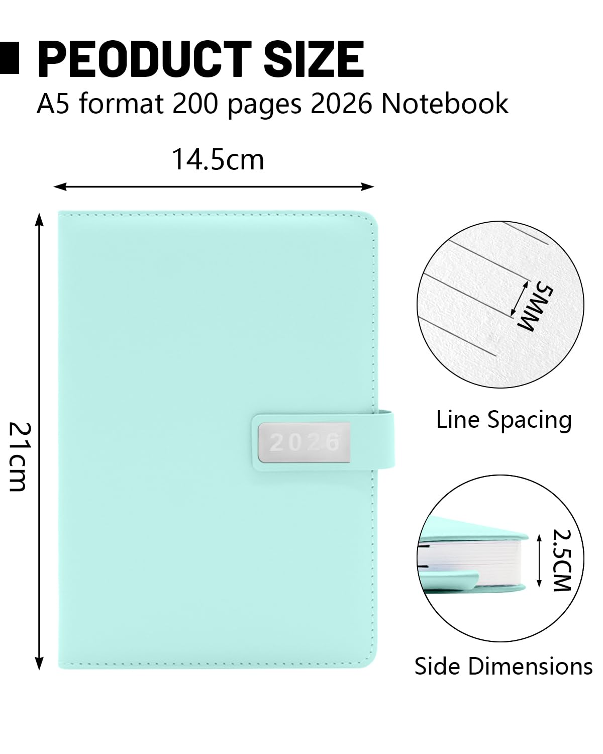 400 Pagine HW CASA Agenda 2026 Giornaliera A5,Festività (DE/IT/ES/EN/FR), Passante e Portapenna | Festività (DE/IT/ES/EN/FR), Riepiloghi Mensili | Gennaio-Dicembre