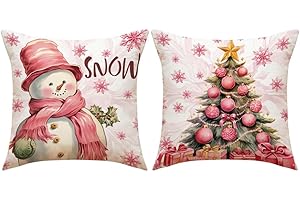 SAYGOGO Snowman Christmas Tree Pattern Pillow Covers