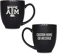 Vista 17 de Rico Industries NCAA Primary - Taza personalizada de 15 onzas, color negro mate, para bebidas calientes o frías Tigres del Estado de Aplastar