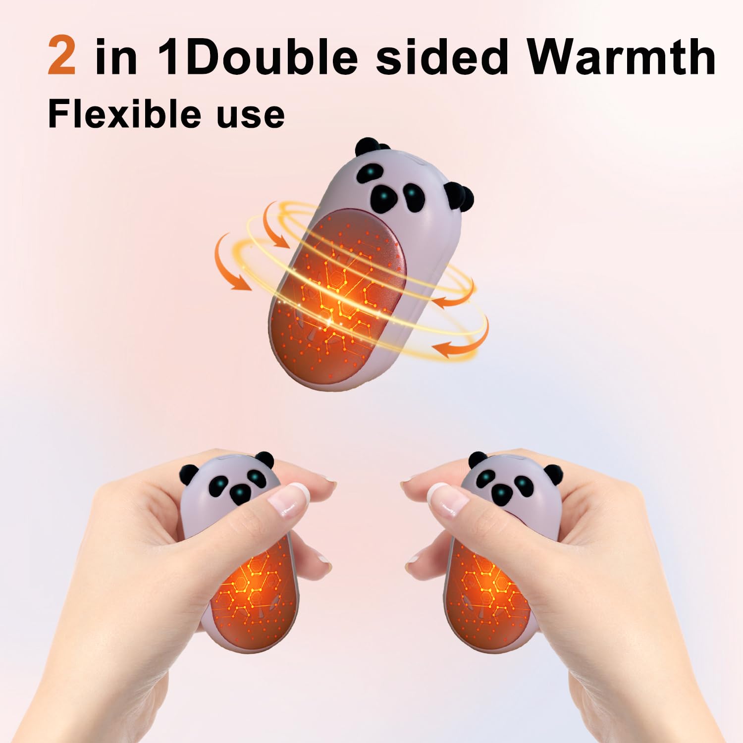AI Hand Warmers: 2 Pack, 6000mAh Rechargeable -4