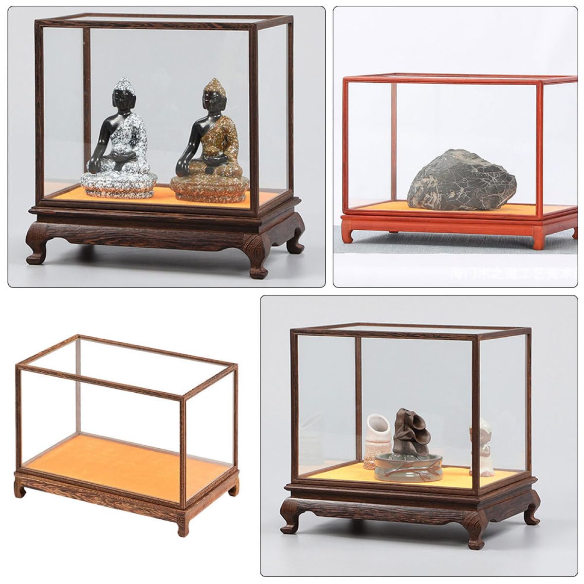 BESPORTBLE Multifunktionale Antike Vitrine aus Holz Transparente Staubdichte Modellaufbewahrungsbox Tischvitrine für Bastel und Haushaltsdekor Formstabil und Leicht zu Reinigen