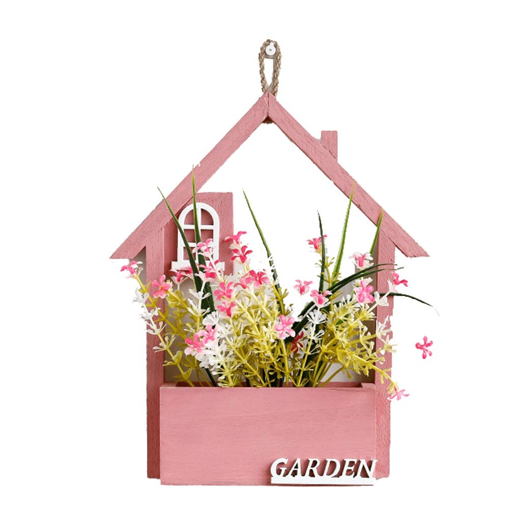 Pot de fleurs à suspendre pour gagner de la place au sol rose B