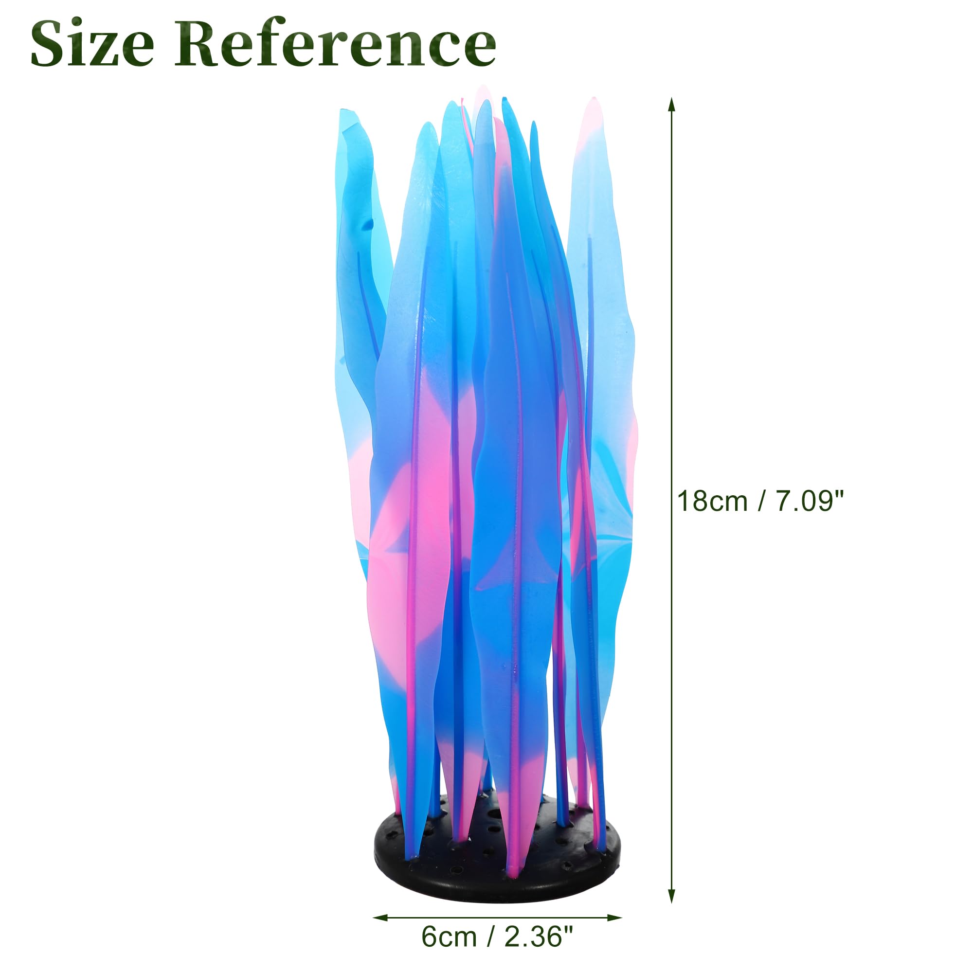 CAPASTEC Aquarium Glowing Kelp Plant, Soft Silicone Glowing Fish Tank Decorations, Fluorescence Coral Decor for Aquarium Decor Blue 2pcs - Image 3